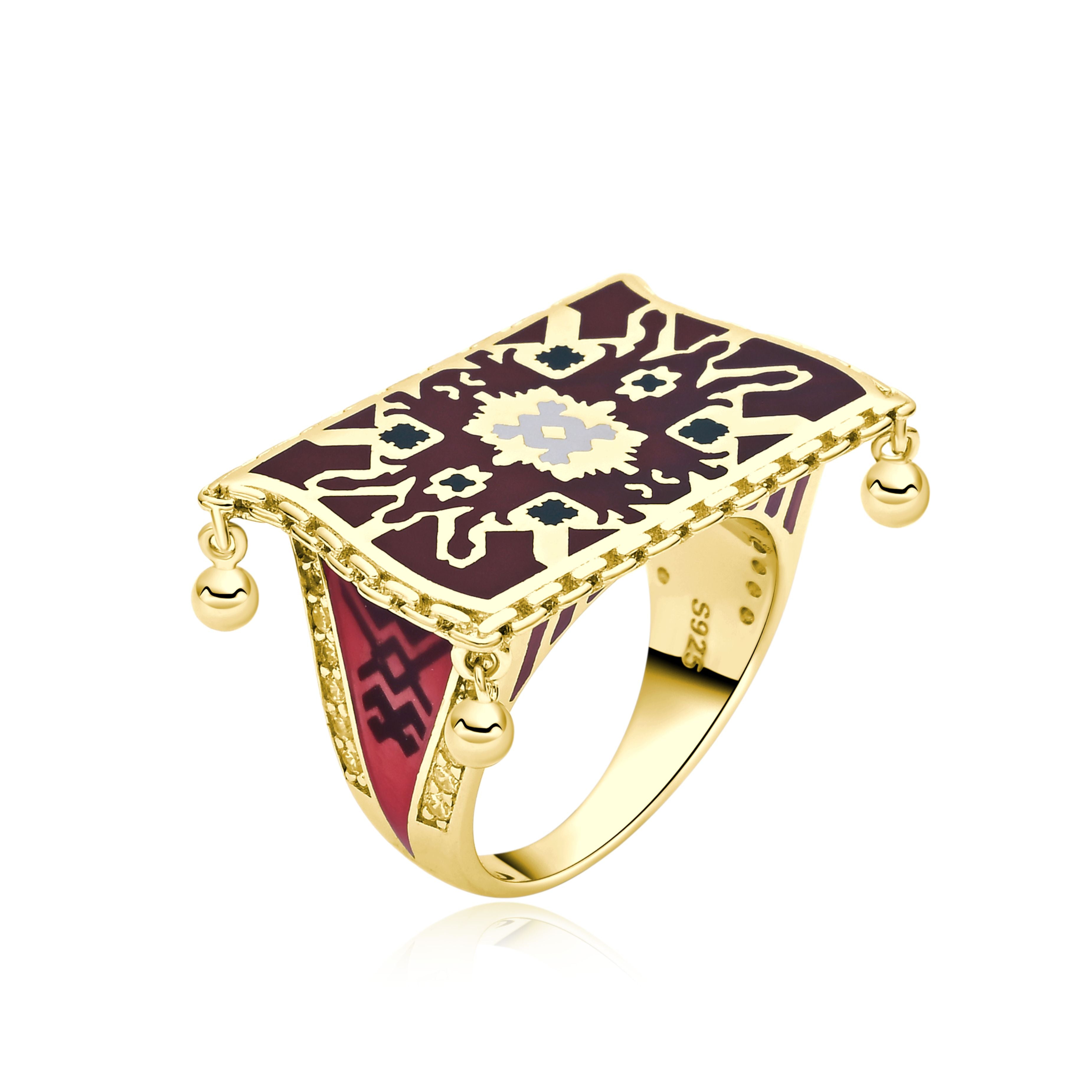 Sacred Carpet Pattern Ring - 1269