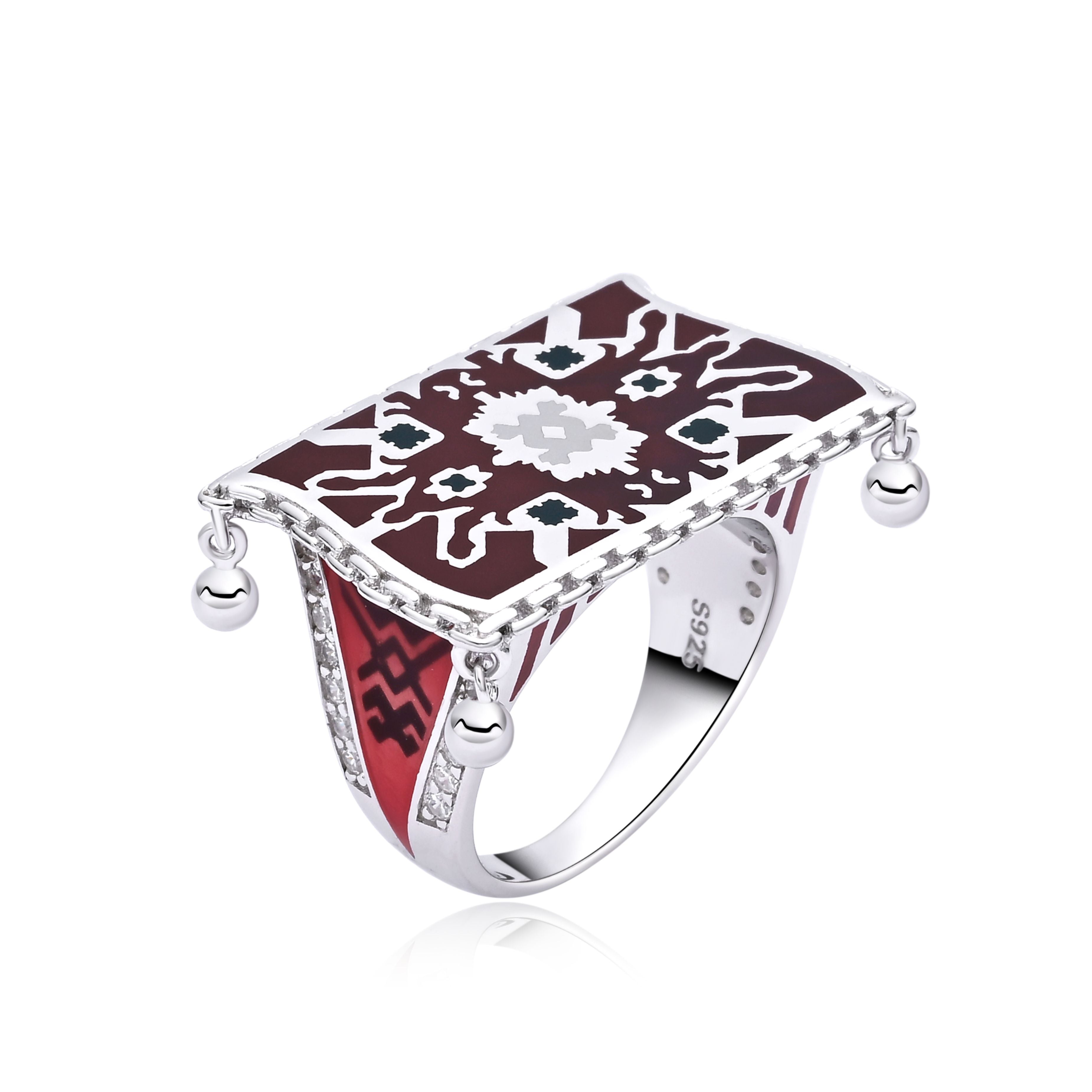 Sacred Carpet Pattern Ring - 1269