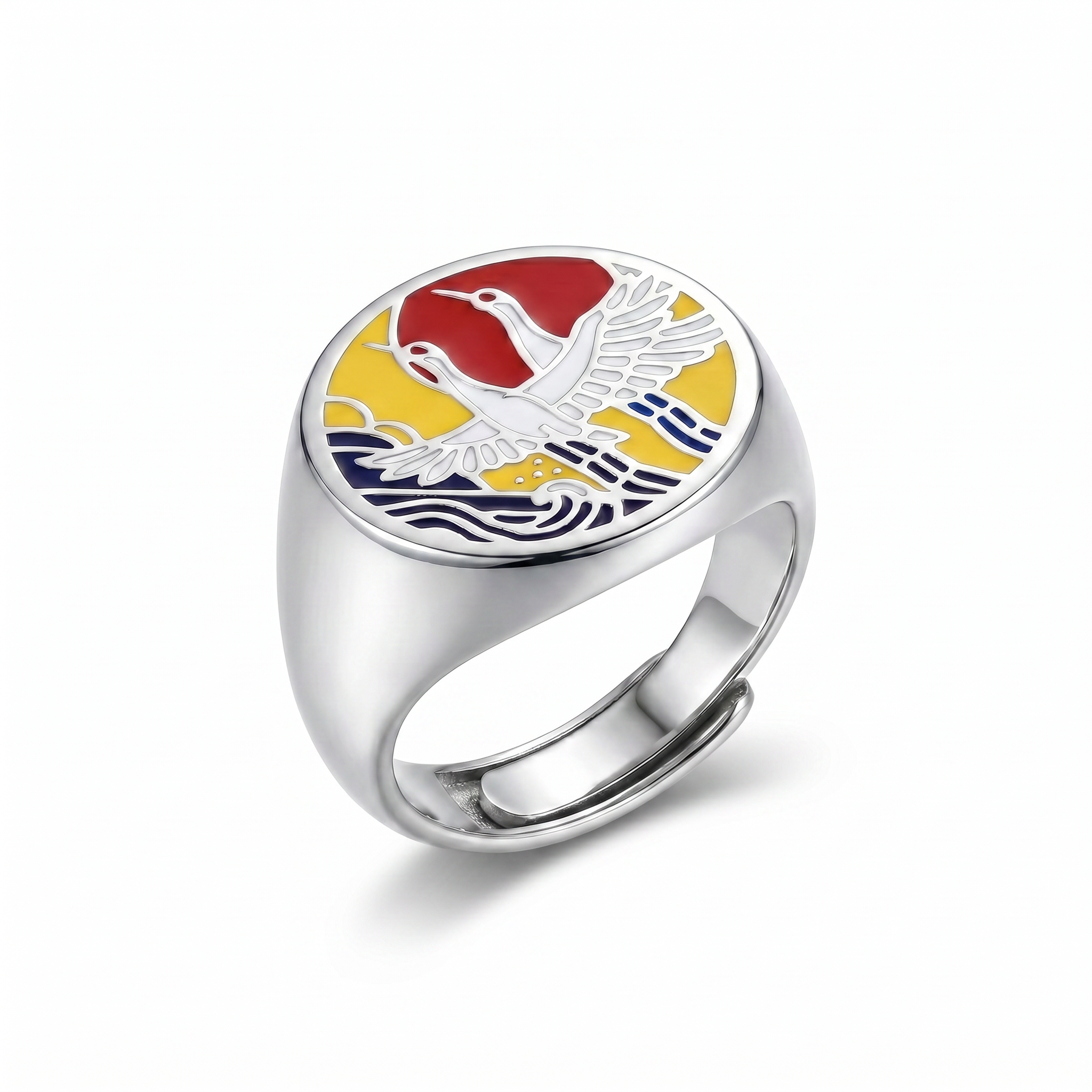 Ring 1237 Toward the Sun – Rhodium Plated Steel adjustable view