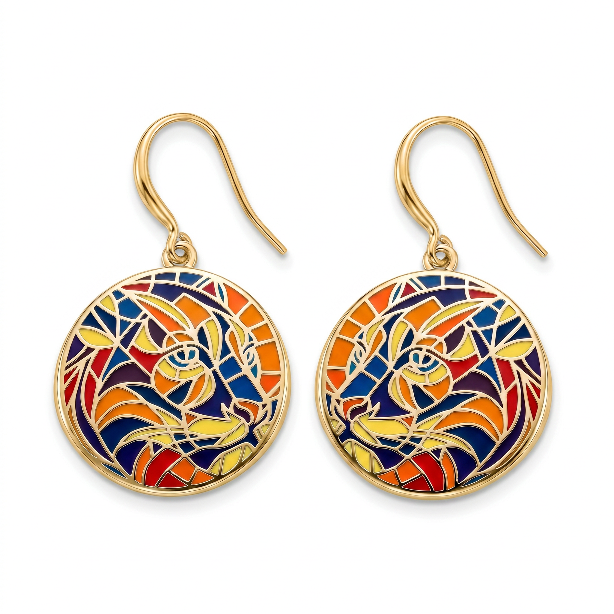 Wild Soul Enamel Earrings – Gold Plated side view