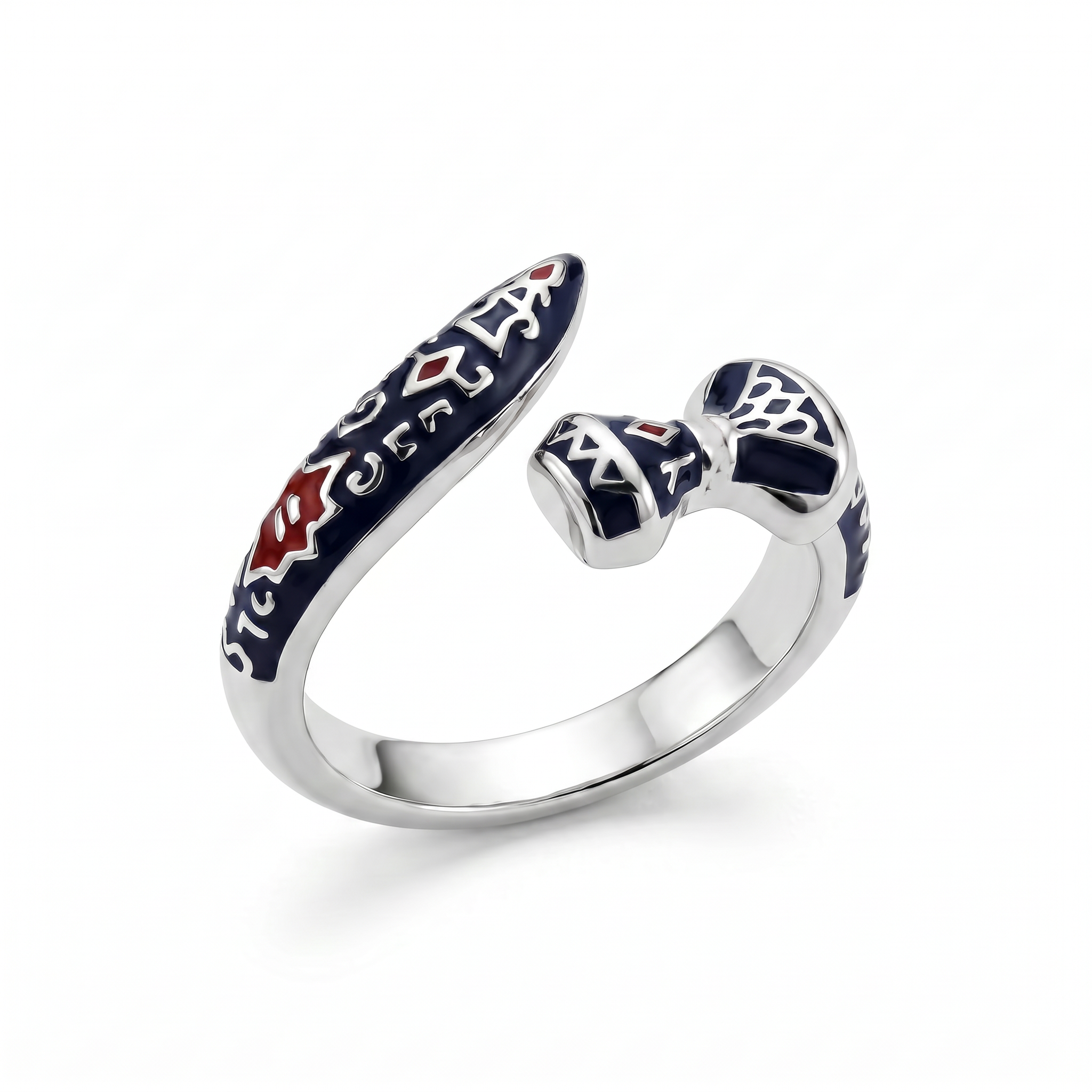Ring 1353 Caucasian Dagger – Rhodium Plated Steel side view