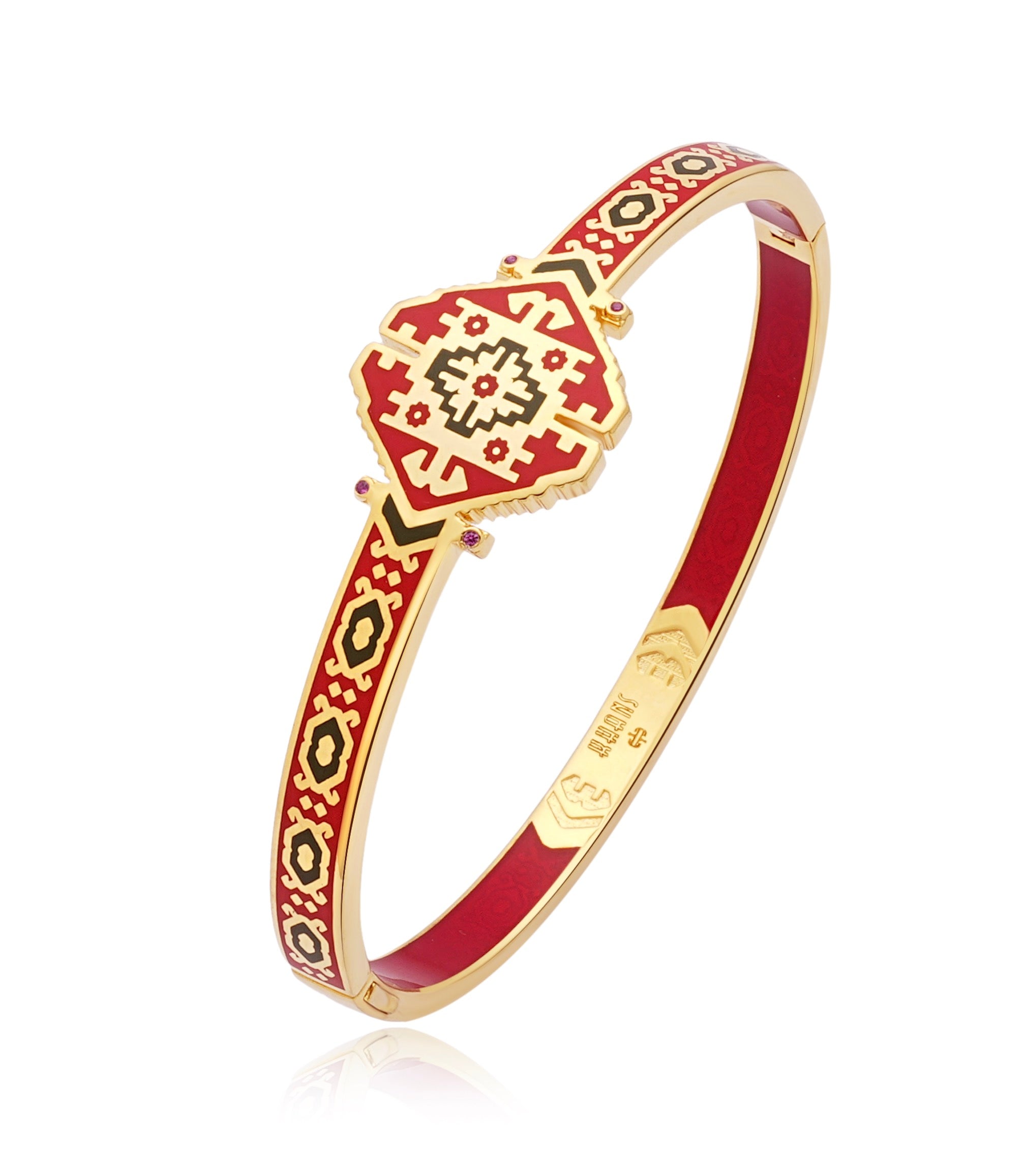 Sacred Carpet Patterns Bracelet in Red - 0830