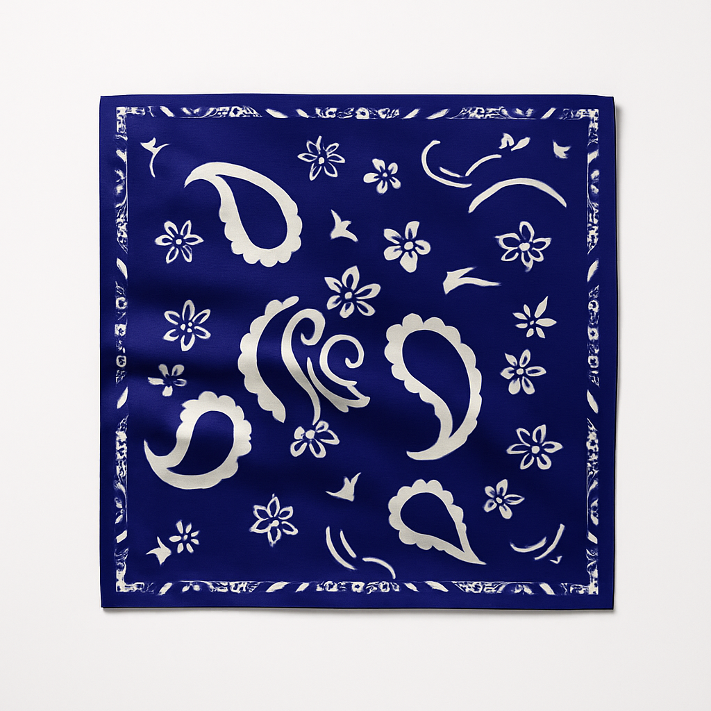 Ornamental Silk Scarf – Midnight Blue